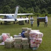 Unloading Cessna in Yapsiei