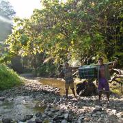 Transport of specimens from Utai village